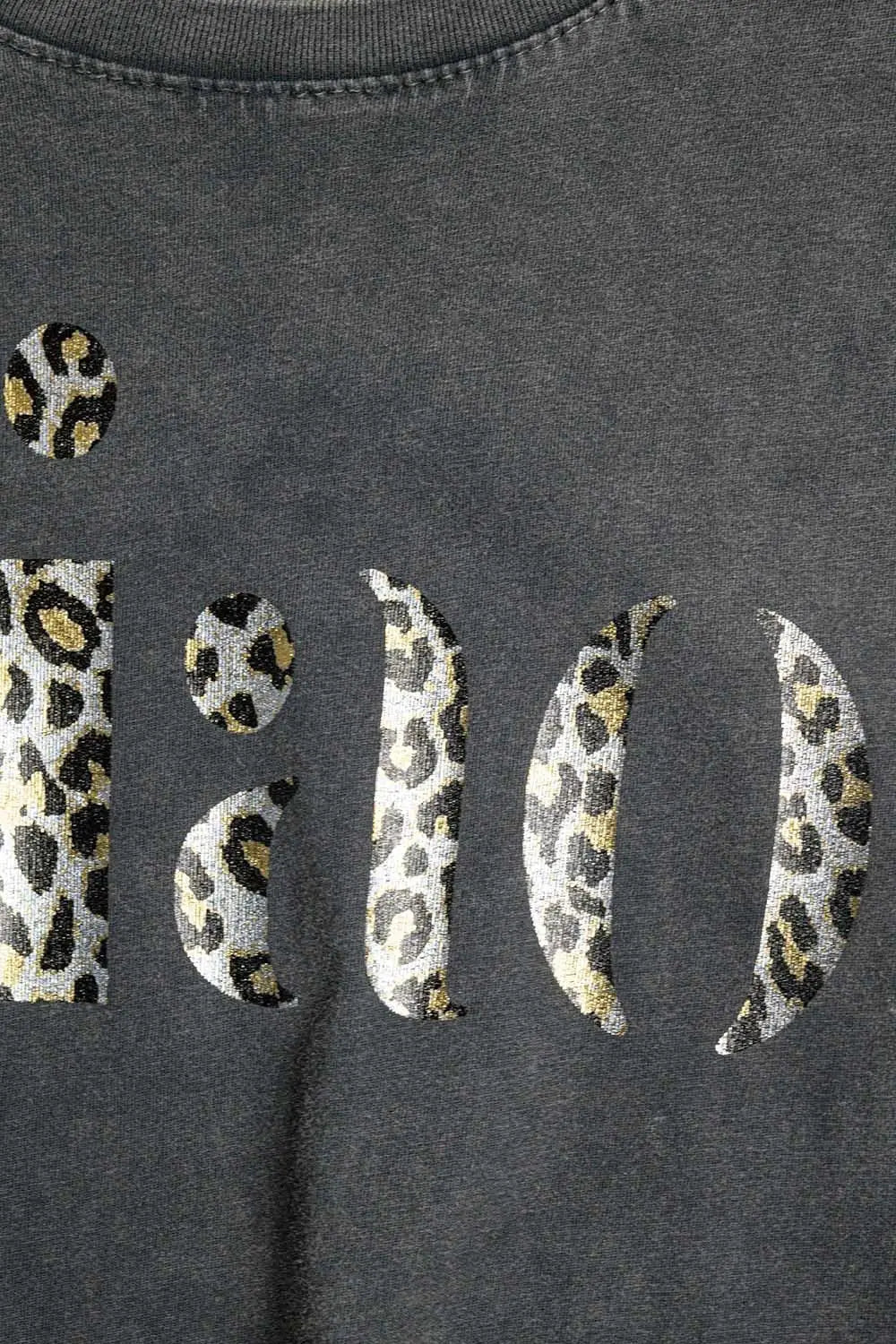 relaxed stonewashed Black T-shirt With Ciao in Leopard Print - One Size / Black - Tops