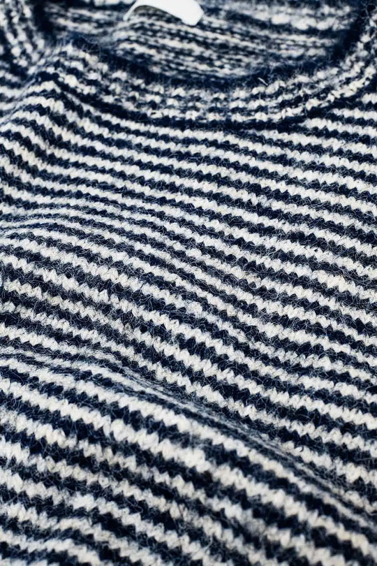 Relaxed stripped Sweater in navy and White - One Size / Blue - Sweaters
