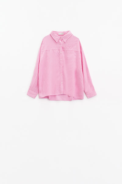 Relaxed Thin Stripe Shirt in Pink