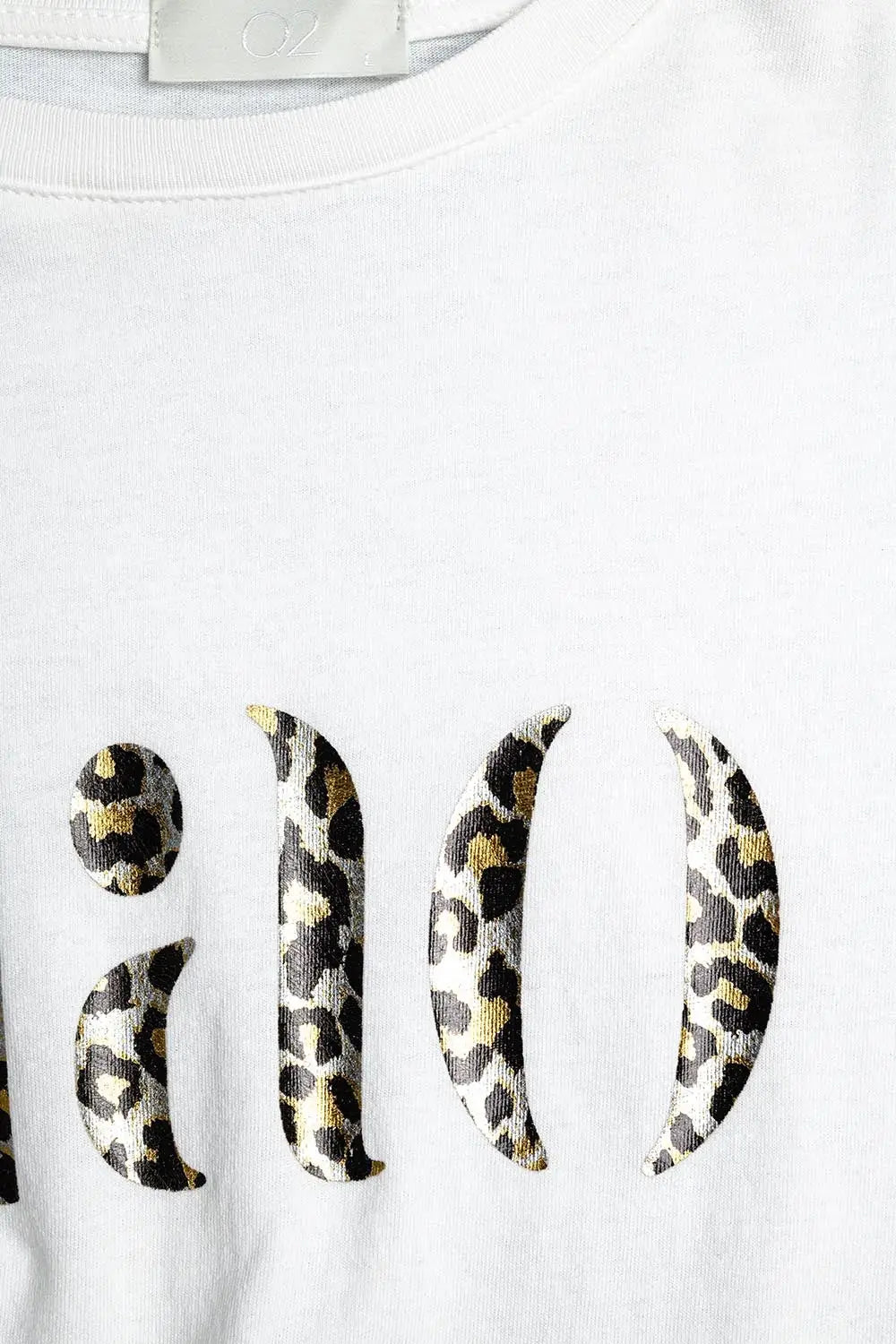relaxed White T-shirt With Ciao in Leopard Print - One Size / White - Tops