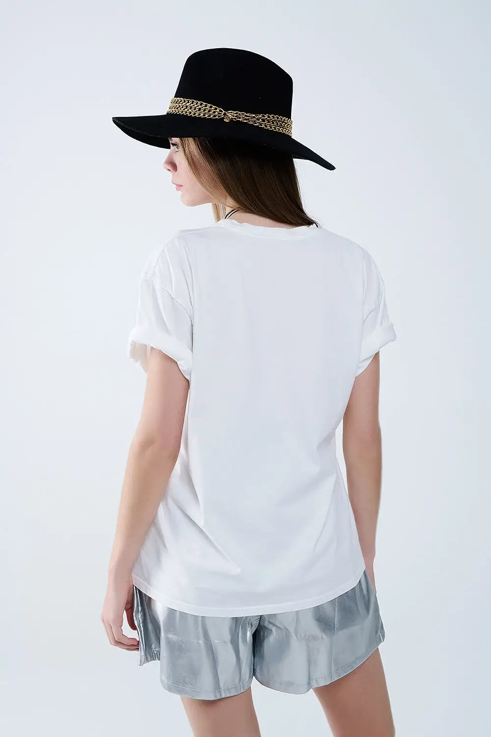 relaxed White T-shirt With Ciao in Leopard Print - One Size / White - Tops