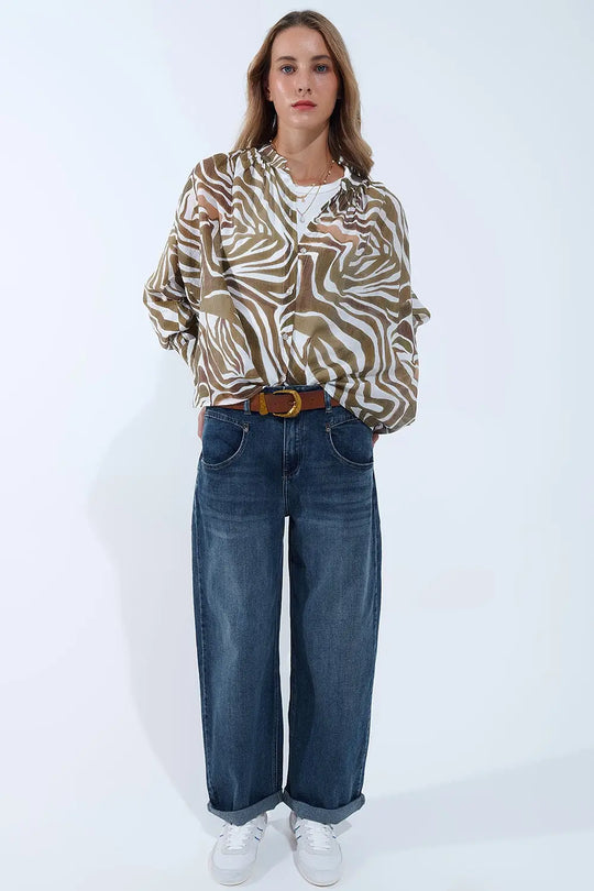 Relaxed WideLeg Vintage Wash Jeans - Jeans