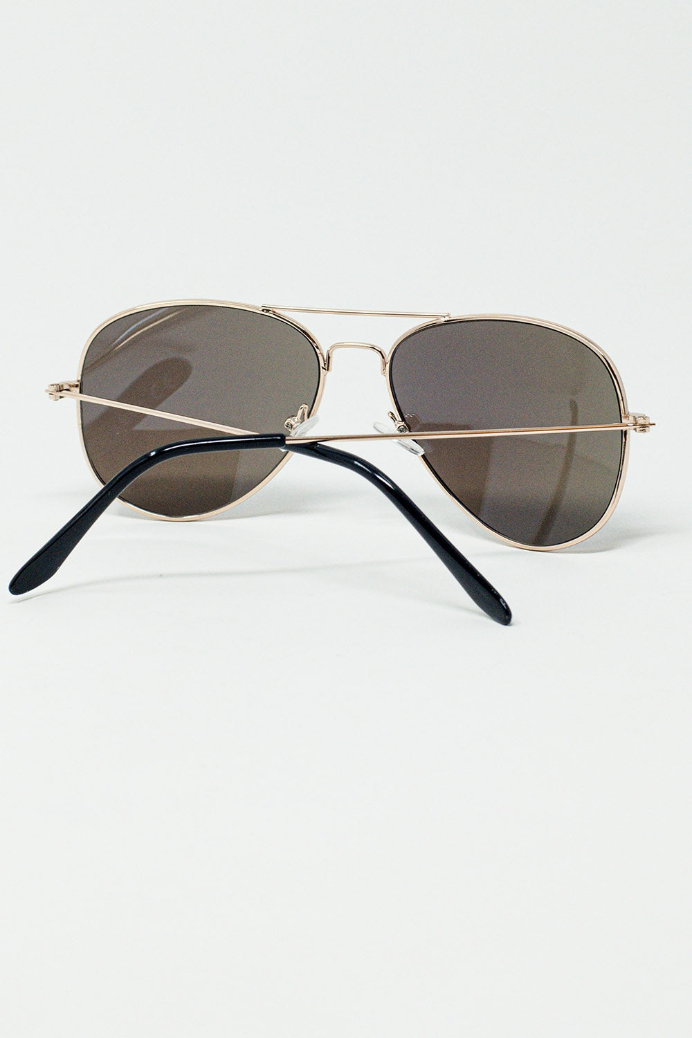 Retro Aviator Sunglasses  With Blue Smoke Lense and Golden Frame