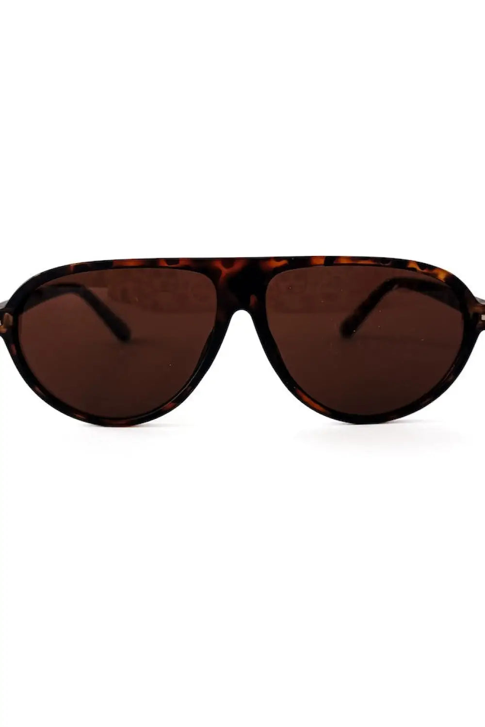 Retro Oval Flat Sunglasses - Tortoise Frame/Brown Lens - Sunglasses