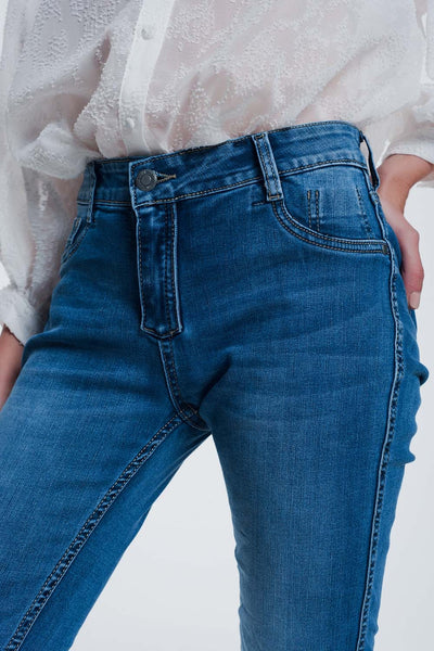 reversible wrinkled denim skinny jeans