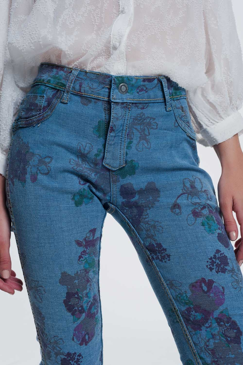 reversible wrinkled denim skinny jeans