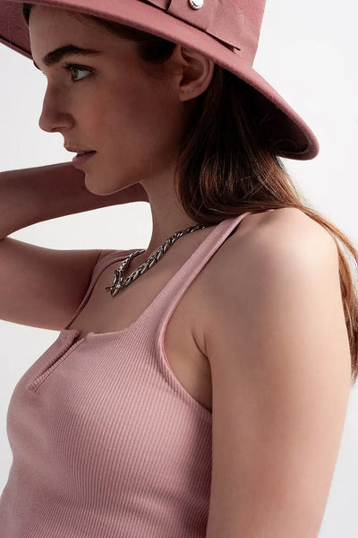 Rib crop top in pink blush - Tops