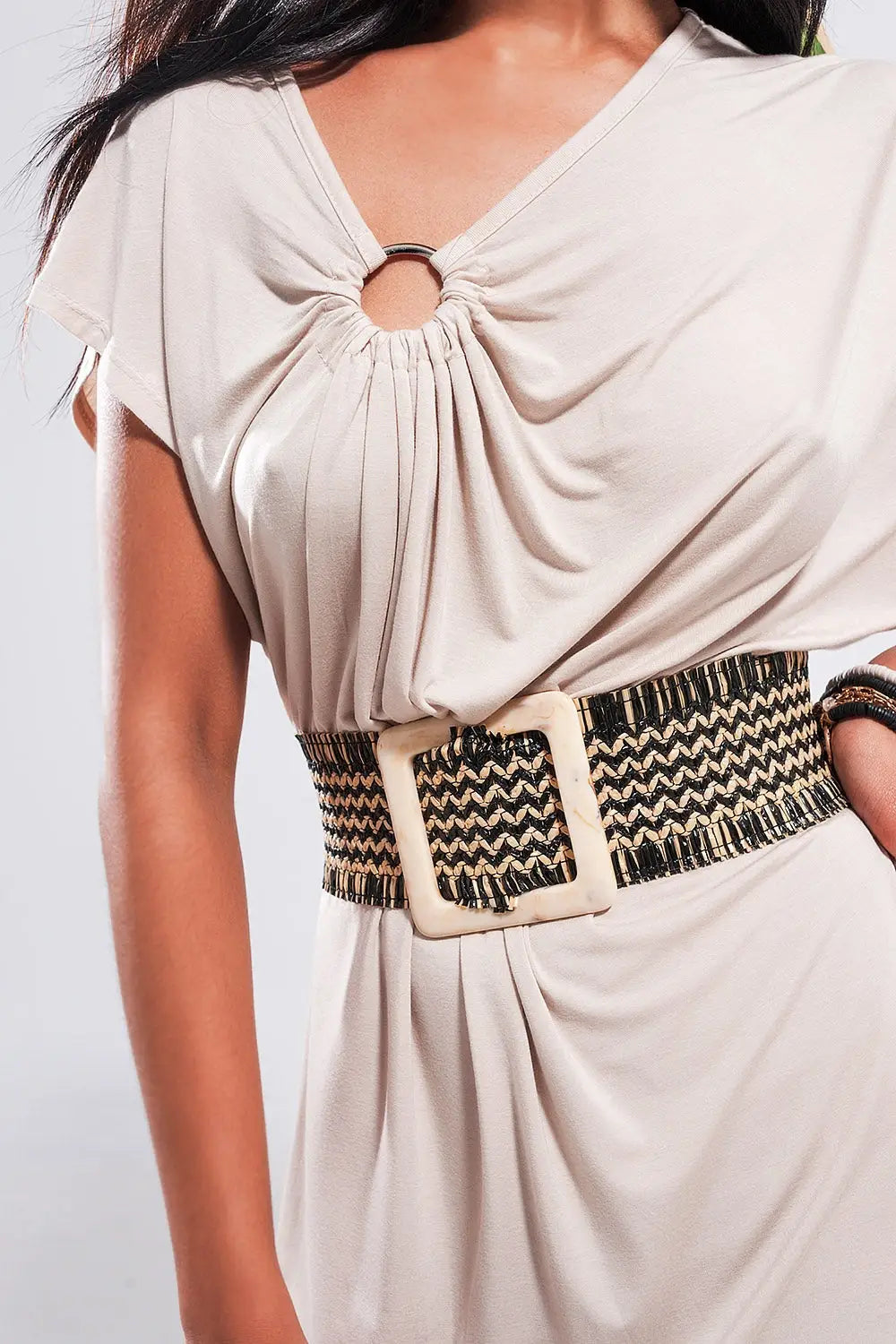 Ring midi dress in beige - One Size / Beige - Dresses