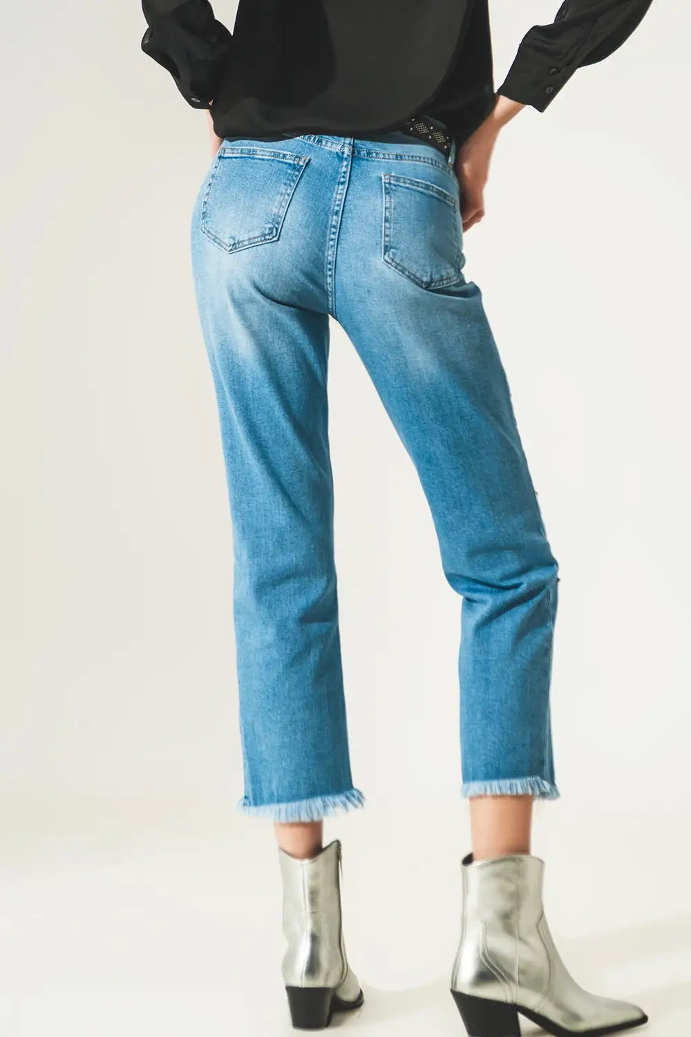 Ripped embellished jeans in lightwash - Jeans