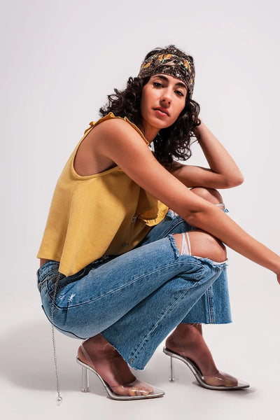 Ripped knee jeans in light blue - Jeans