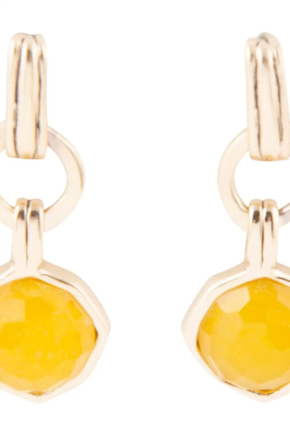 River Rocks Yellow Quartz and Golden Bronze Earrings - Earrings