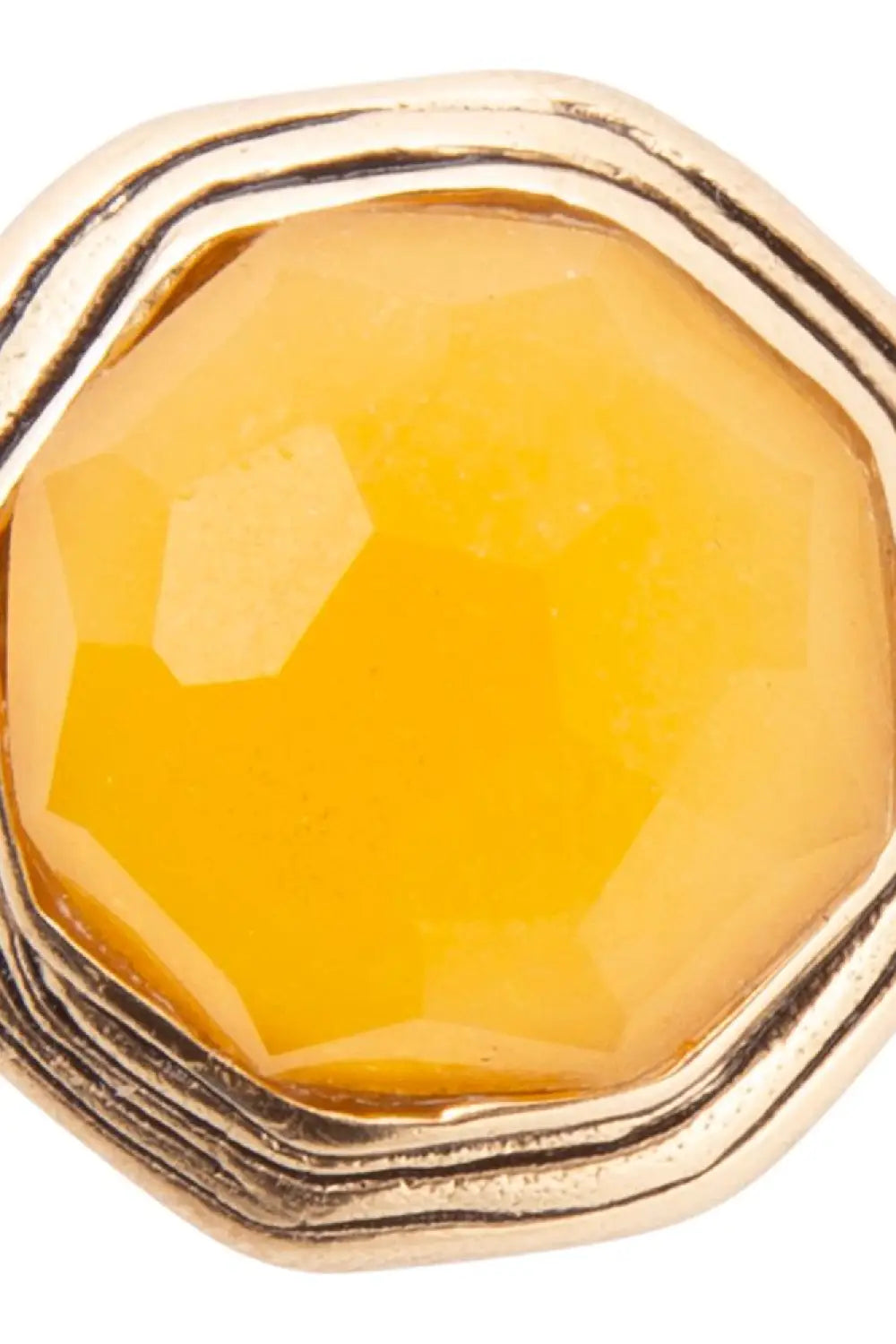 River Rocks Yellow Quartz Golden Statement Ring - Rings