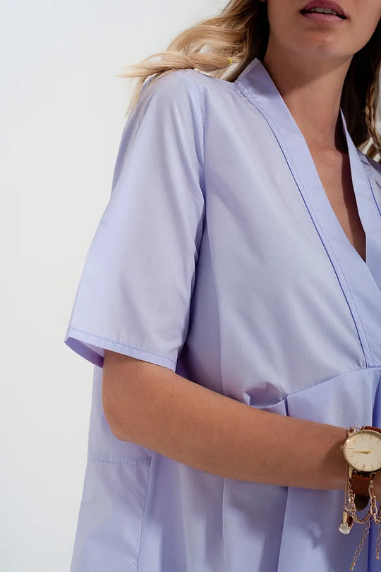 Robe babydoll courte à effet étagé Lilas - Vestidos