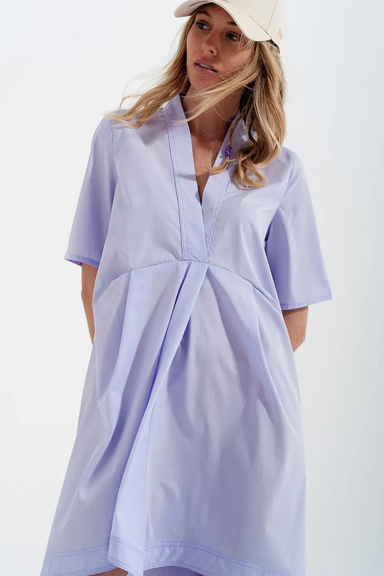 Robe babydoll courte à effet étagé Lilas - Vestidos