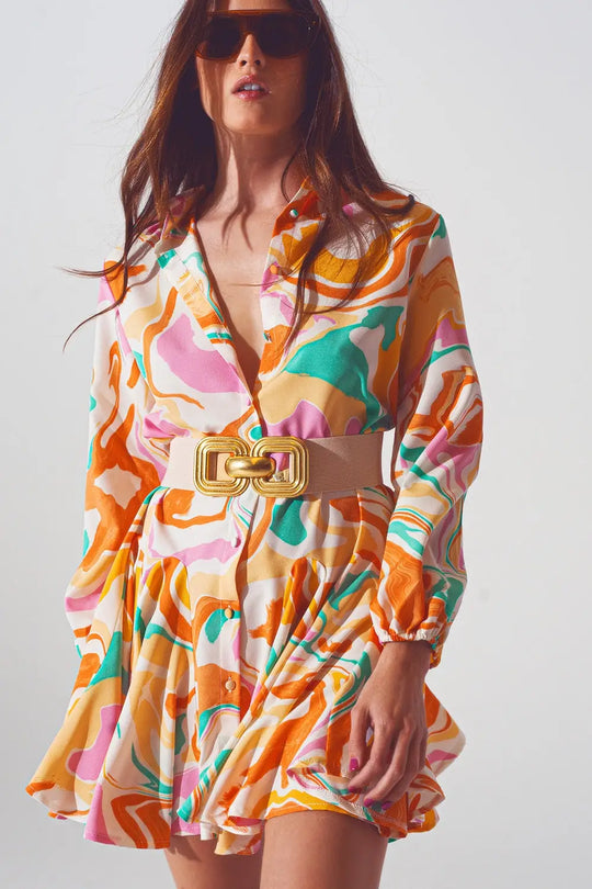 Robe imprimée psychédélique en multicolore - Vestidos
