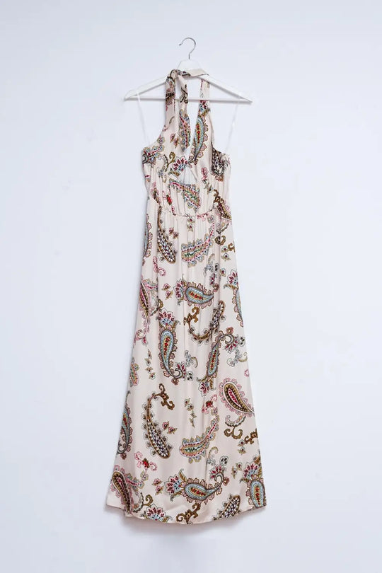 Robe longue avec motif cachemire - Vestidos