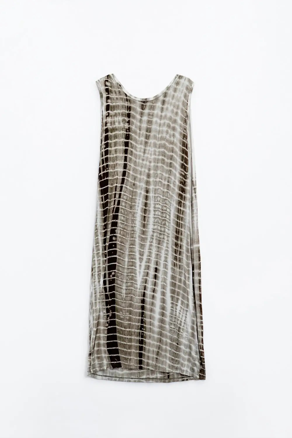 Robe maxi décontractée Tie dye en nuances de khaki - Vestidos