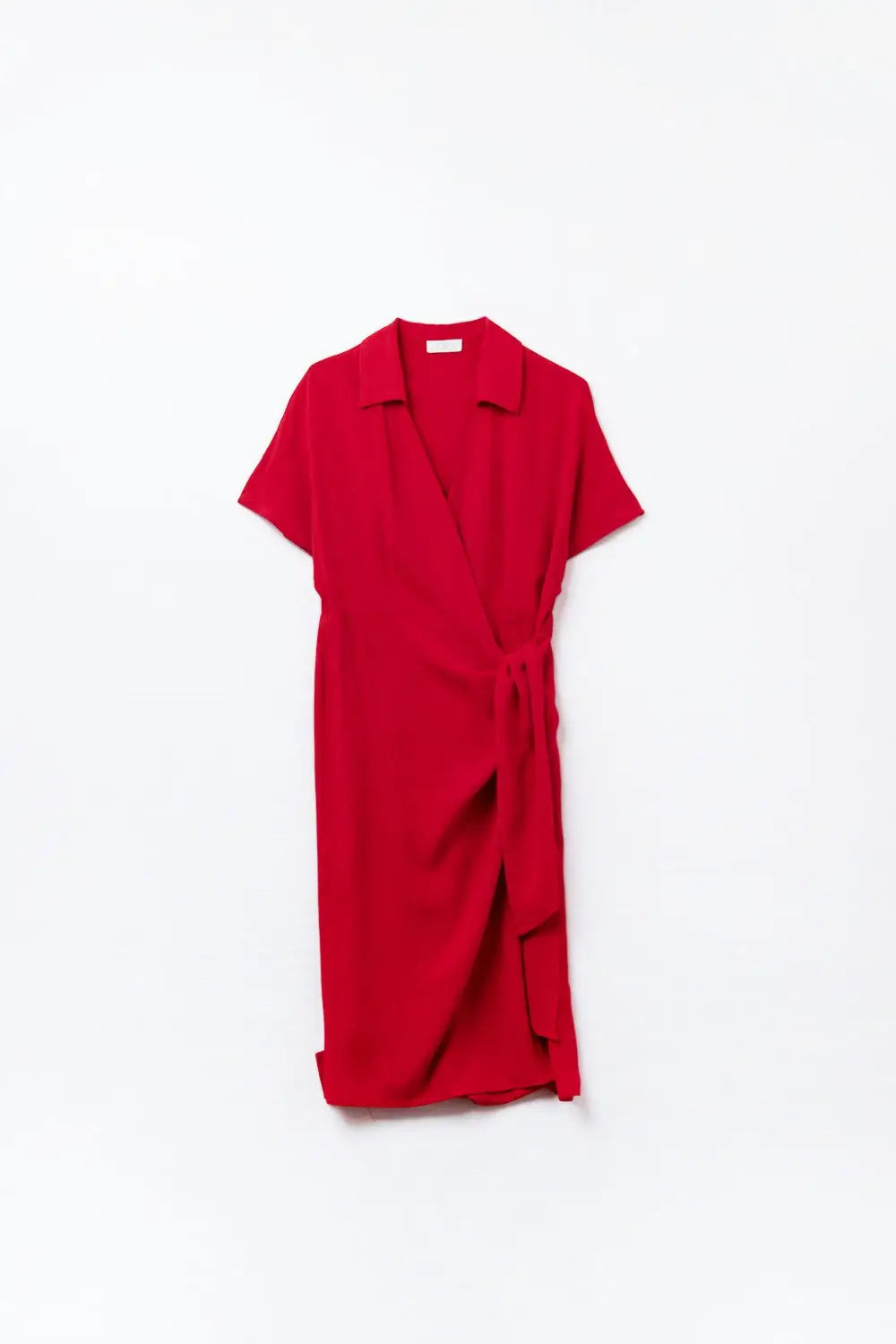 Robe midi rouge avec nœud sur le côté - Vestidos