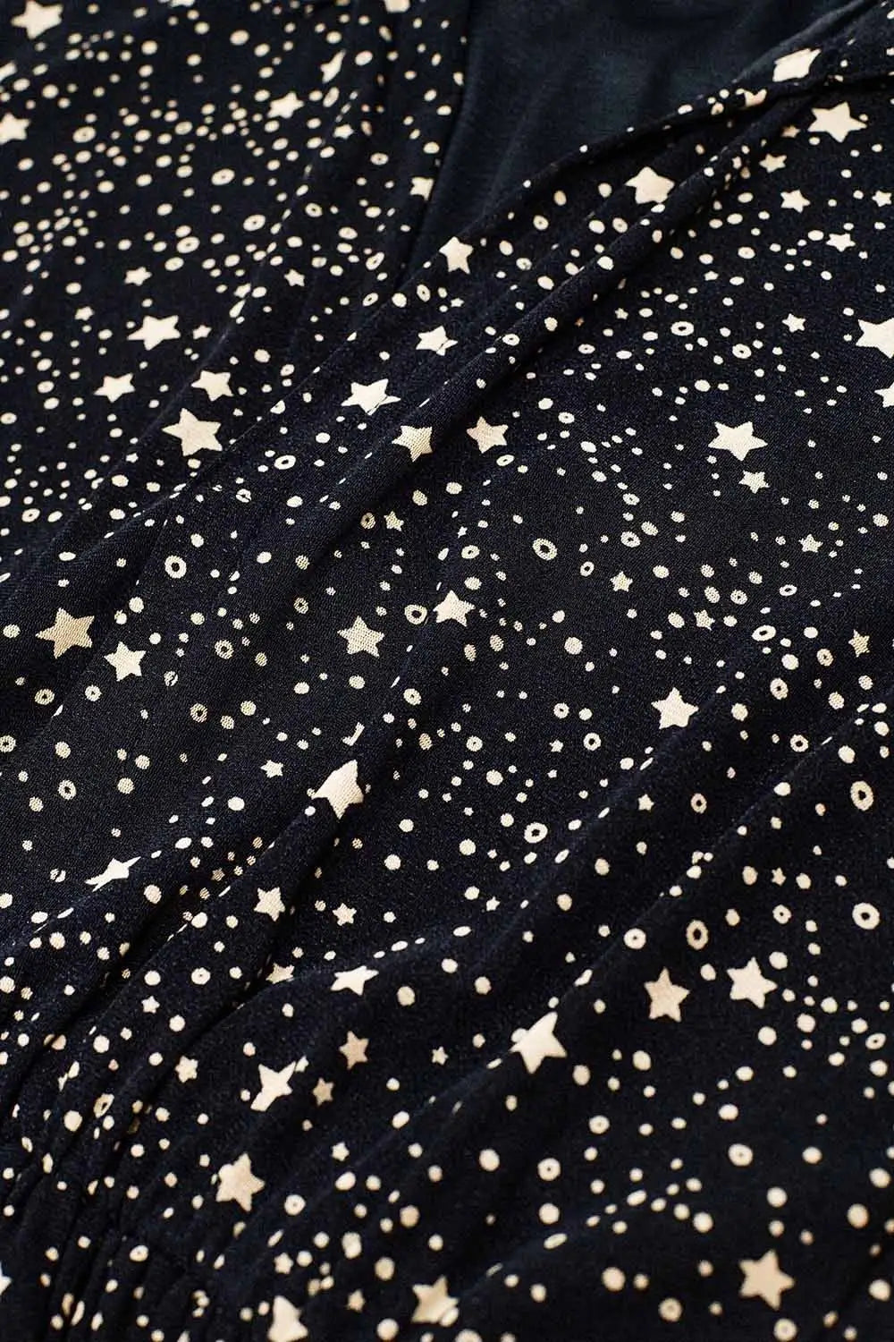 Robe noire en maille avec imprimé étoiles - Vestidos