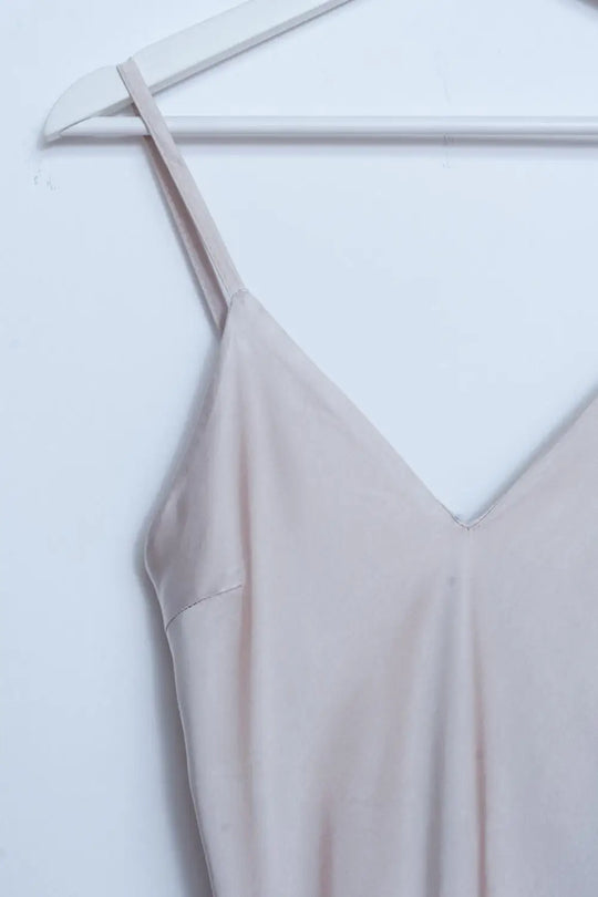 Robe nuisette courte en satin beige - One Size / beige - Vestidos