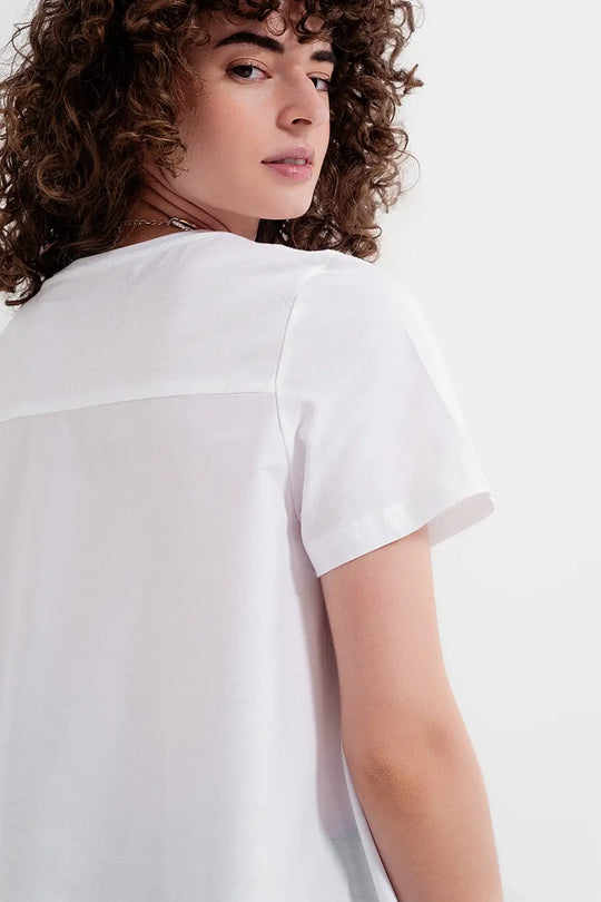 Robe t-shirt en blanc - Tops
