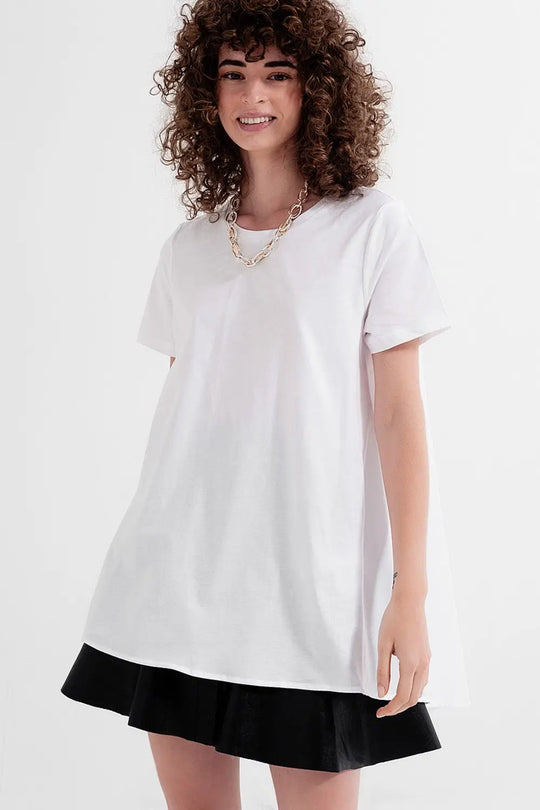 Robe t-shirt en blanc - Tops