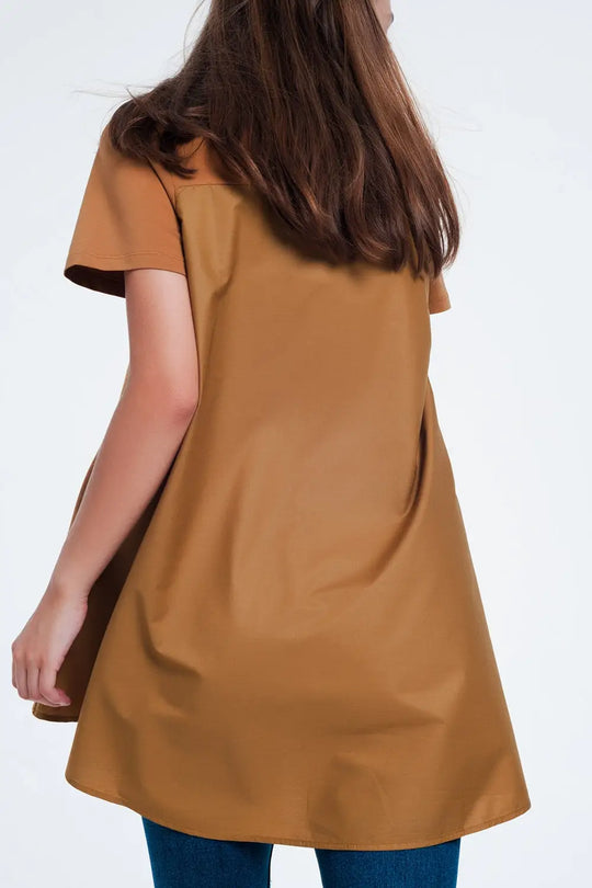 Robe t-shirt en marron - Tops