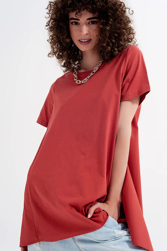Robe T shirt en orange - Tops