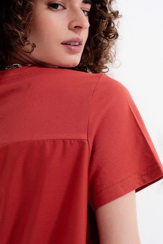 Robe T shirt en orange - Tops