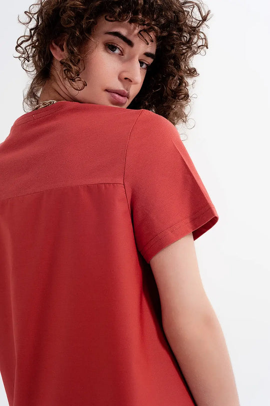 Robe T shirt en orange - Tops