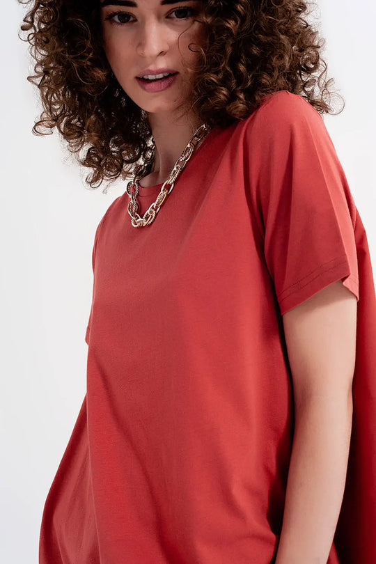 Robe T shirt en orange - Tops