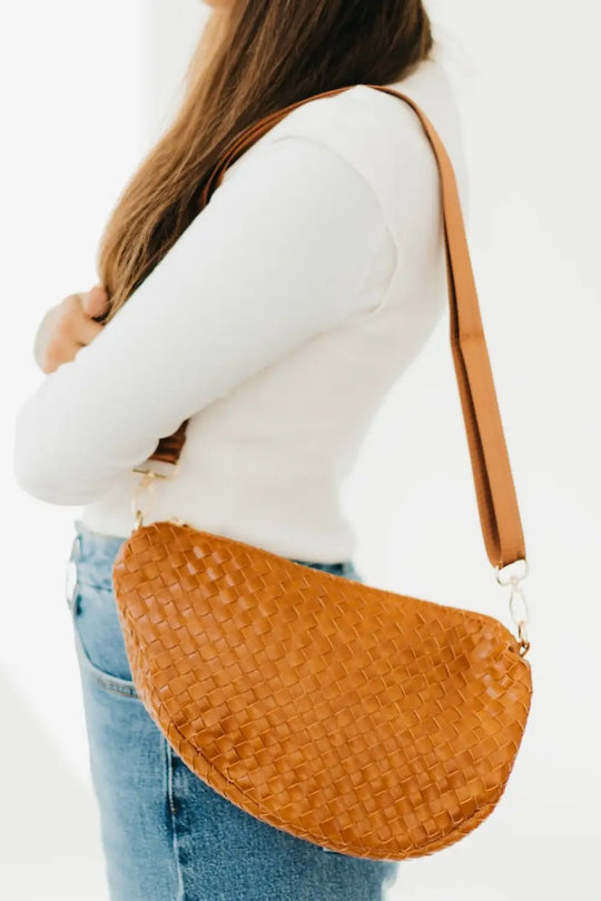 Romee Woven Saddle Bag - Brown - Crossbody Bag