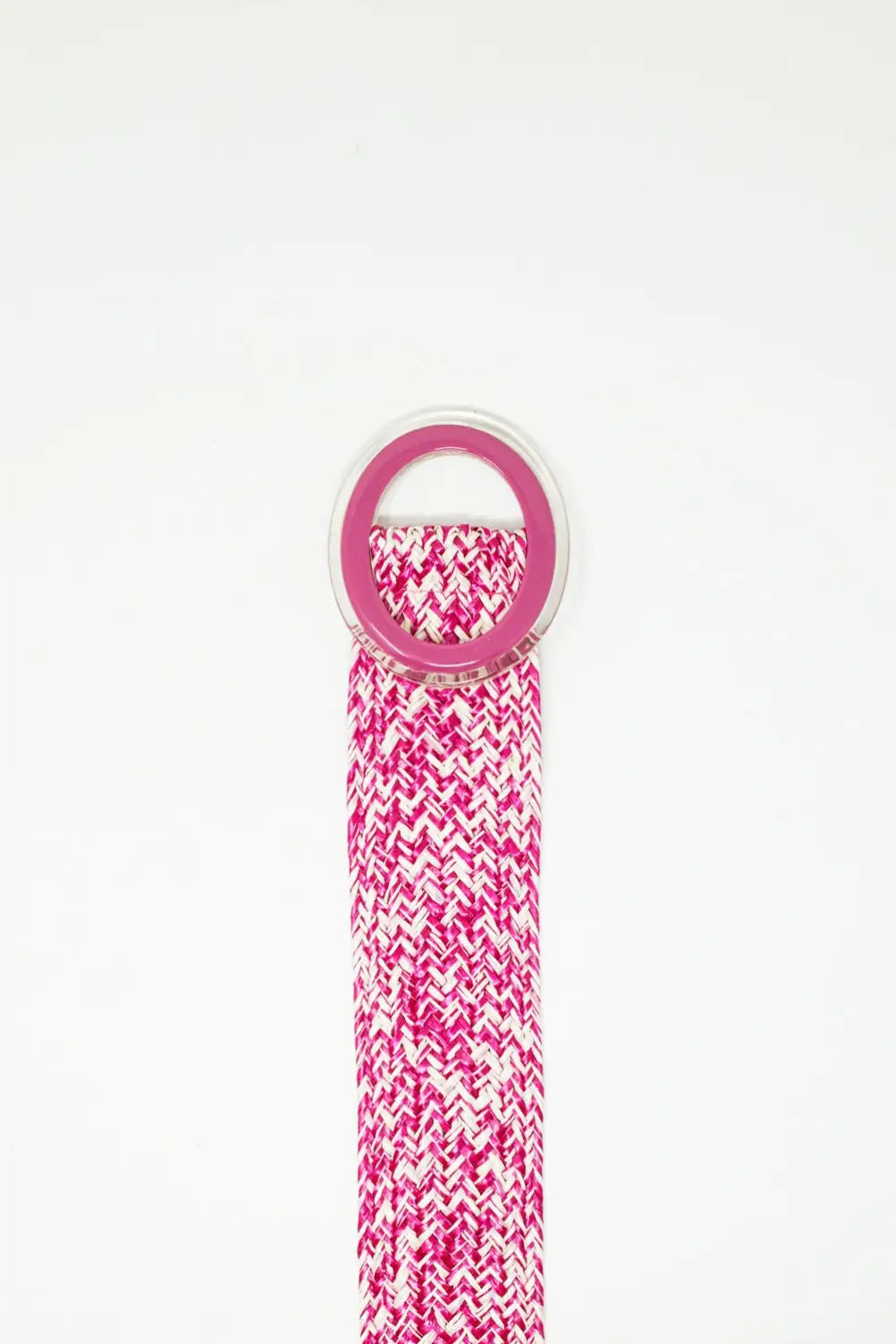 Round Buckle Braided Belt in Pink - One Size / Pink - Accesory