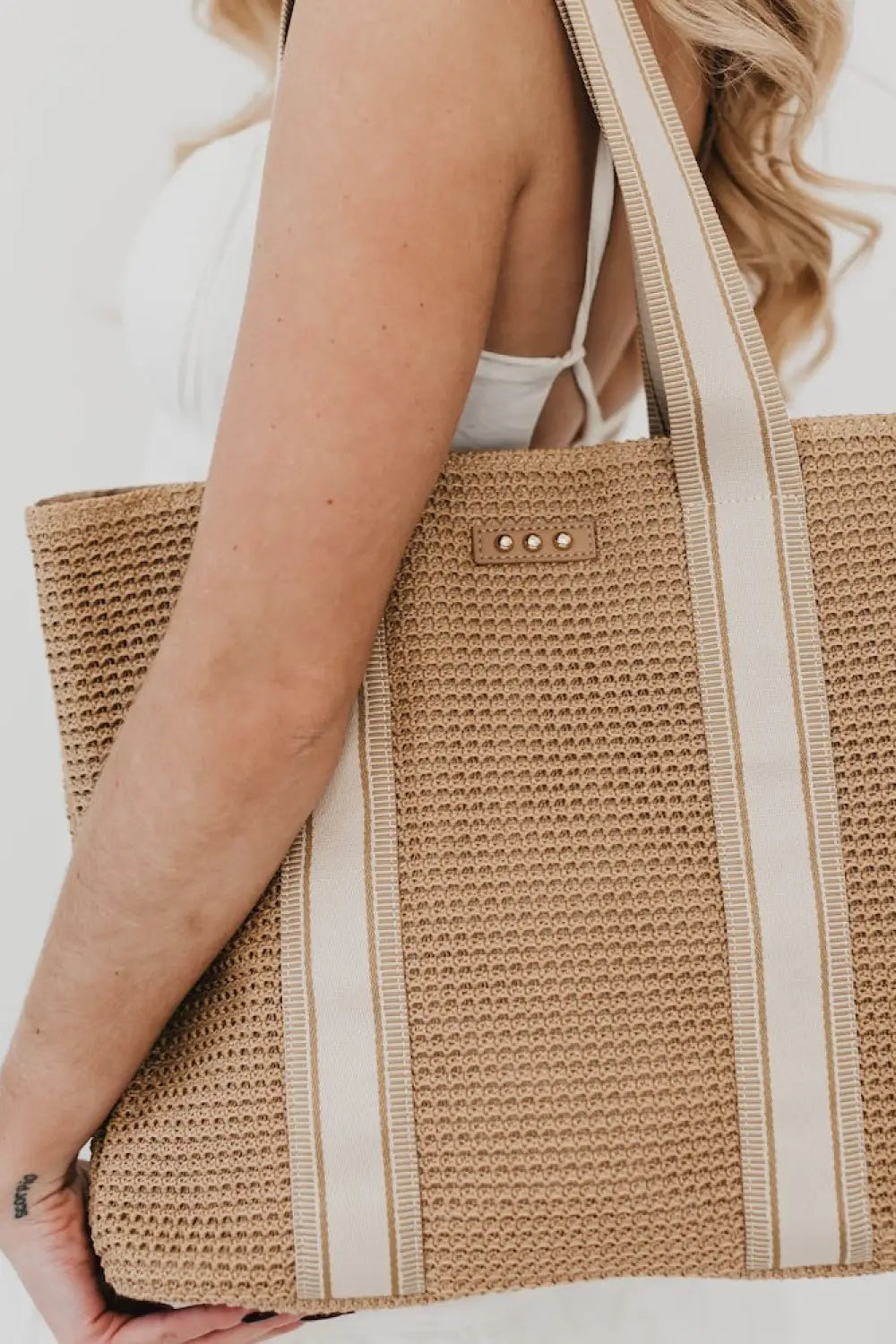 Ruby Raffia Tote Bag - Tan - Tote Bag