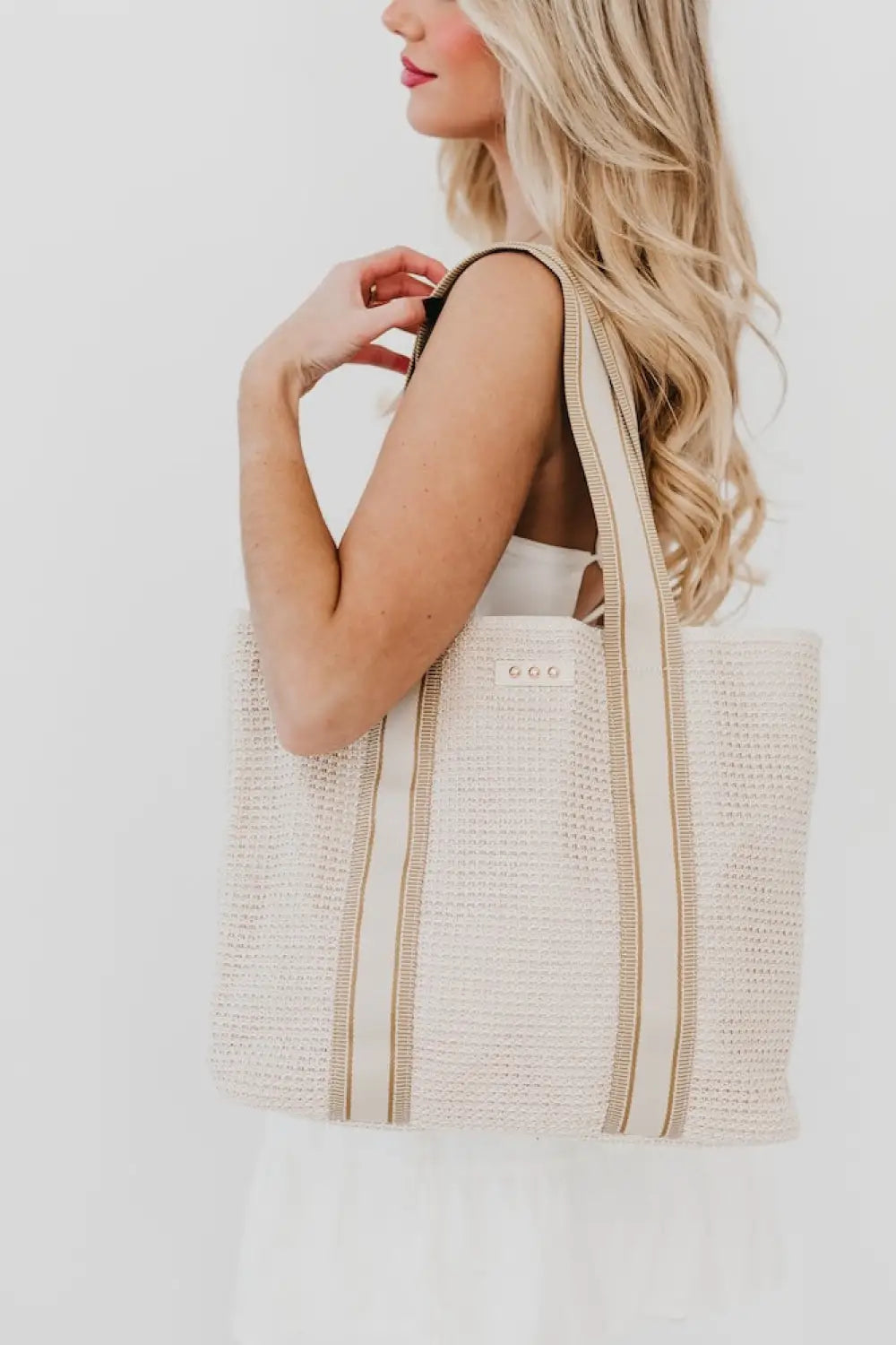 Ruby Raffia Tote Bag - Cream - Tote Bag