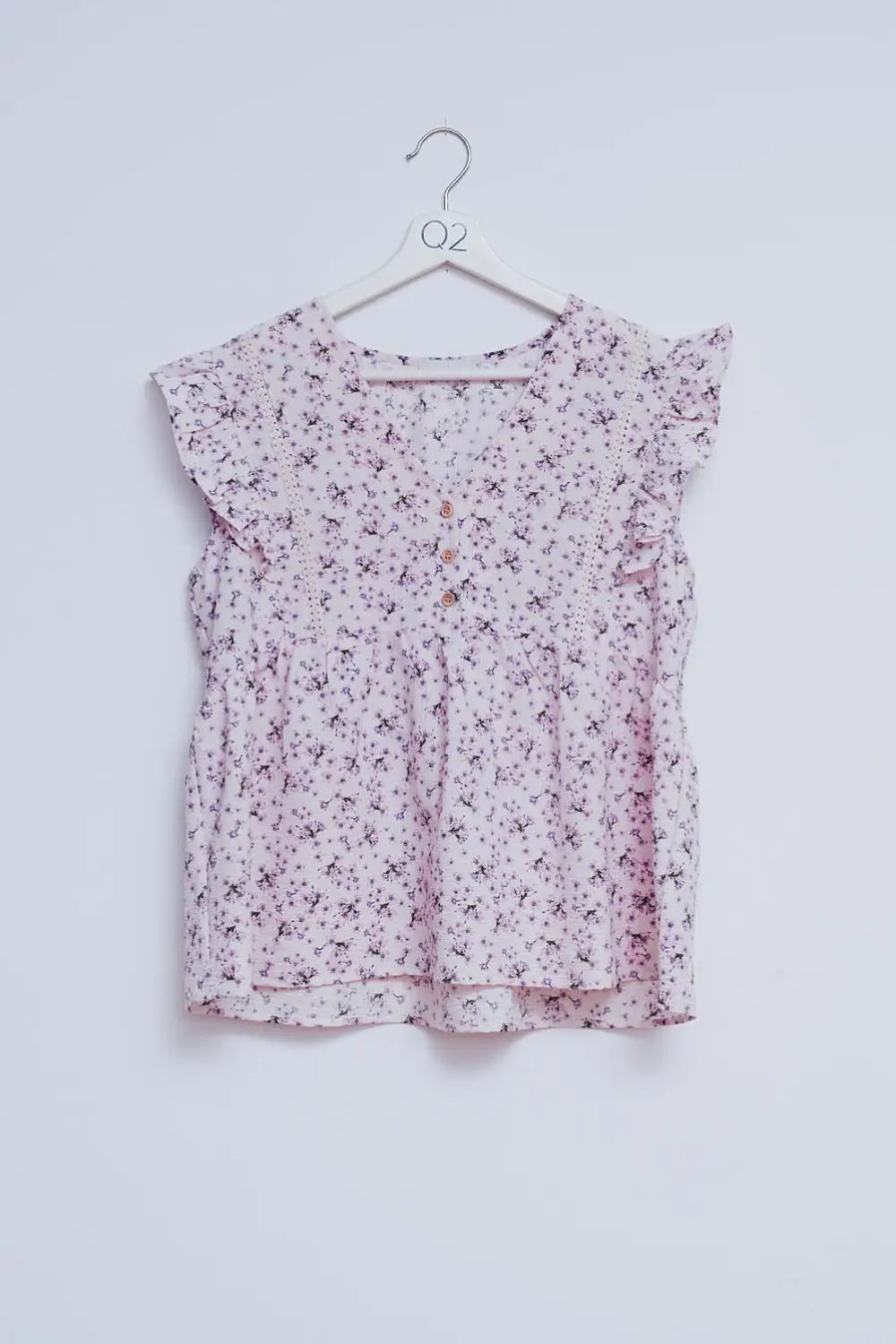 Ruffle detail blouse in lilac - Tops