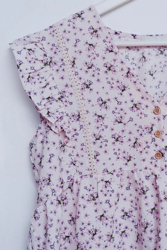 Ruffle detail blouse in lilac - Tops