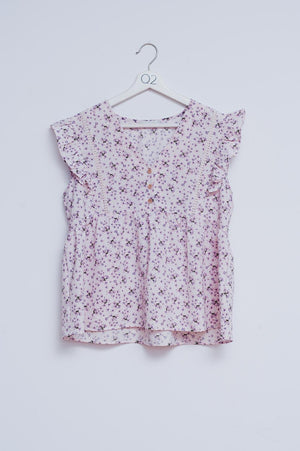 Q2 Ruffle detail blouse in lilac