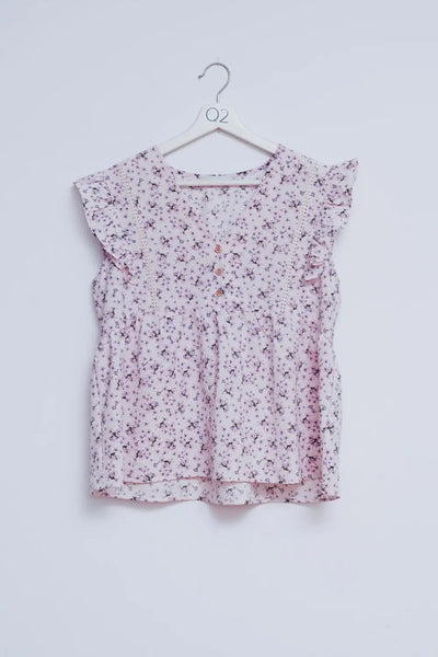 Q2 Ruffle detail blouse in lilac