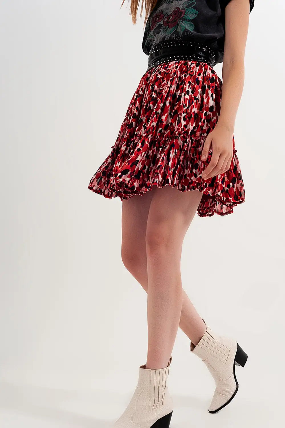Ruffle mini skirt in animal print - Skirts