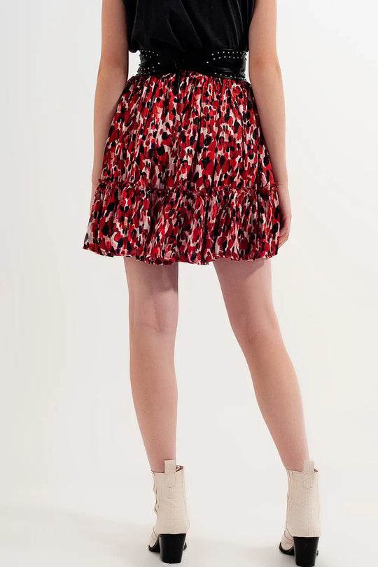 Ruffle mini skirt in animal print - Skirts