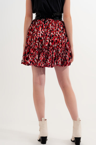 Ruffle mini skirt in animal print