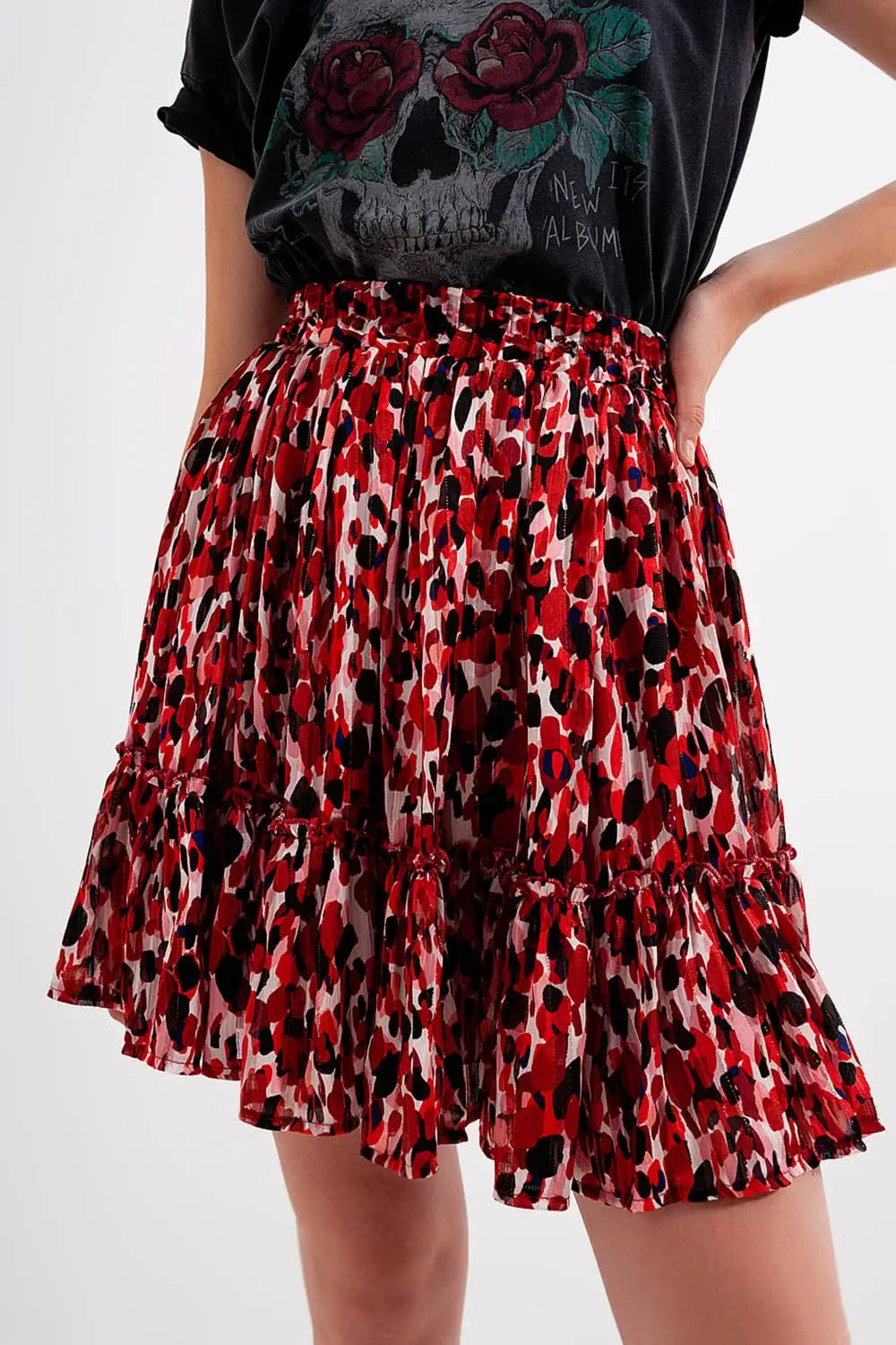 Ruffle mini skirt in animal print - Skirts