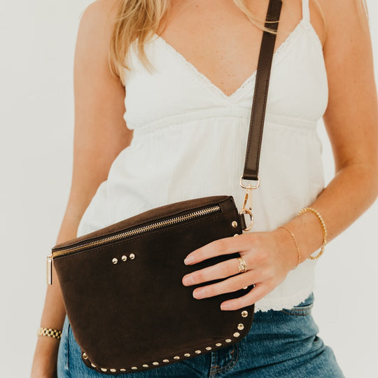 Sabrina Studded Suede Bum Bag - MELISSA JEAN