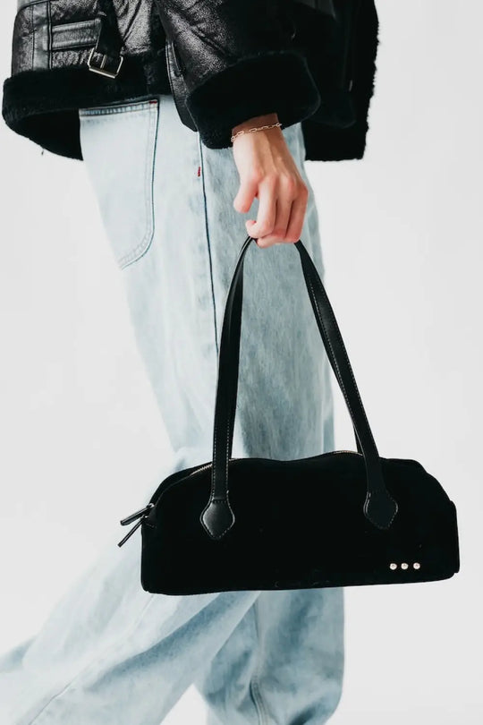 Sally Suede Barrel Shoulder Bag - Shoulder Bag