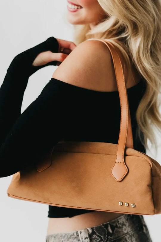 Sally Suede Barrel Shoulder Bag - Shoulder Bag