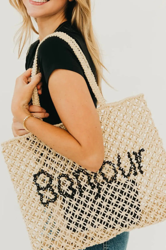 Sandbar Carryall Summer Tote - Cream- Bonjour - Tote Bag