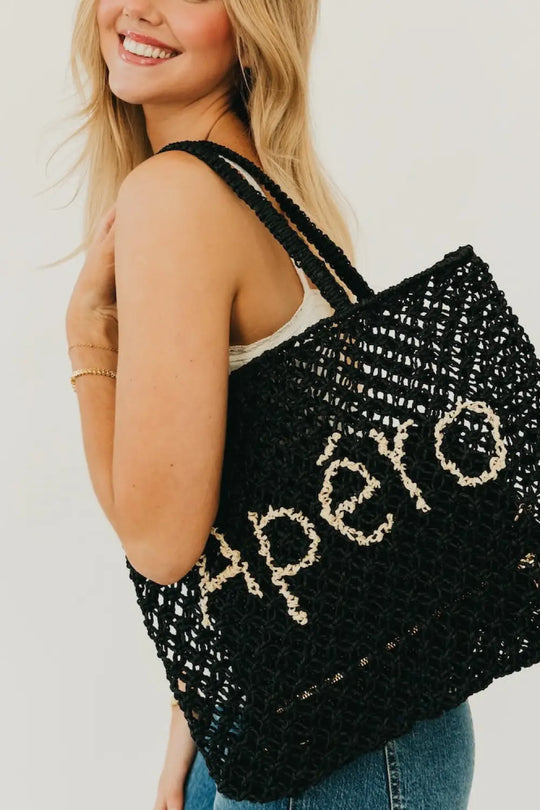 Sandbar Carryall Summer Tote - Black- Apéro - Tote Bag