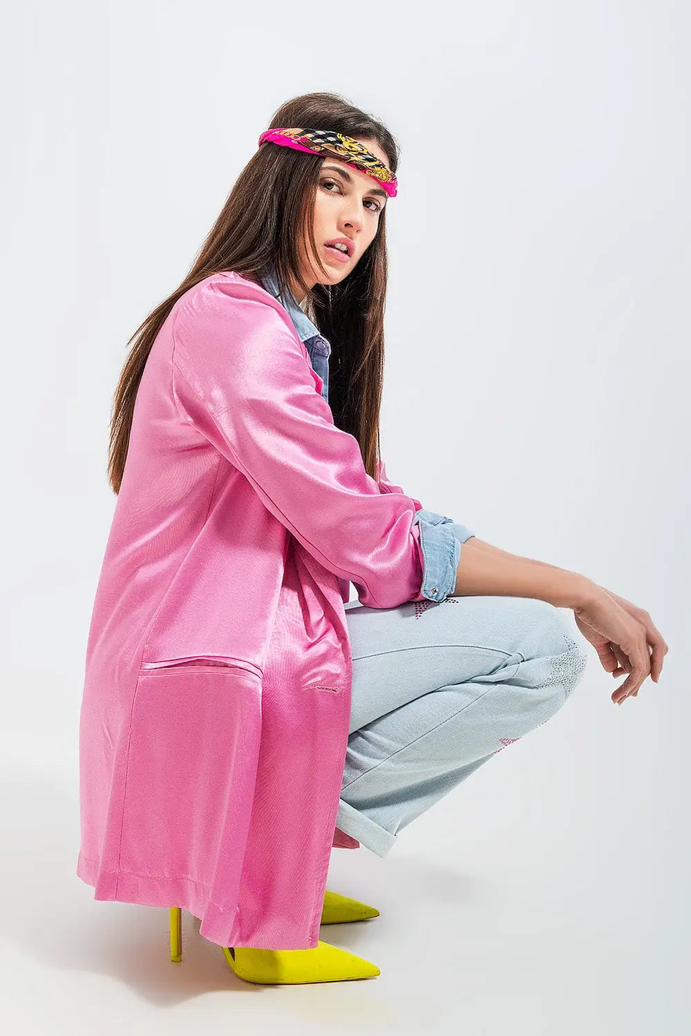 Satin blazer in pink - Coats and Jackets