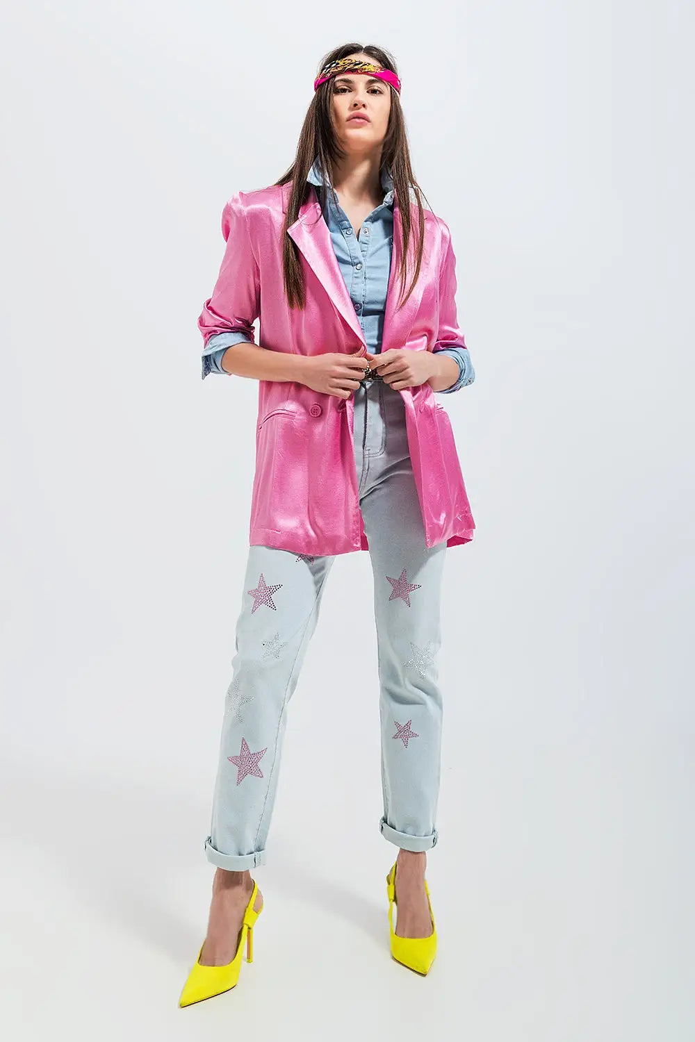 Satin blazer in pink - Coats and Jackets